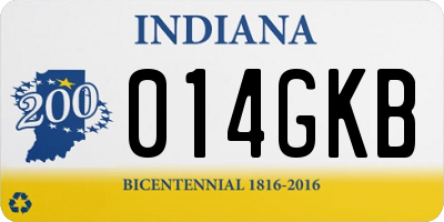 IN license plate 014GKB