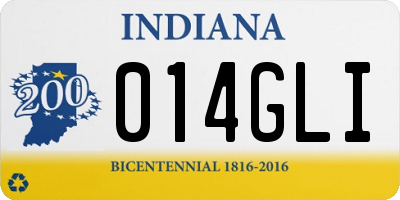 IN license plate 014GLI