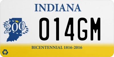 IN license plate 014GM