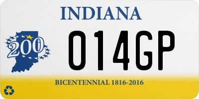 IN license plate 014GP