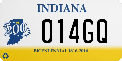 IN license plate 014GQ