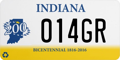 IN license plate 014GR