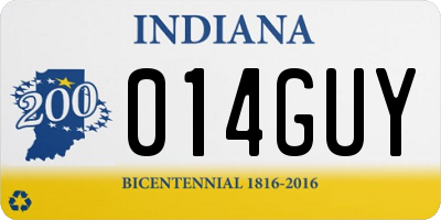 IN license plate 014GUY