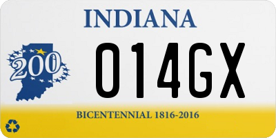 IN license plate 014GX