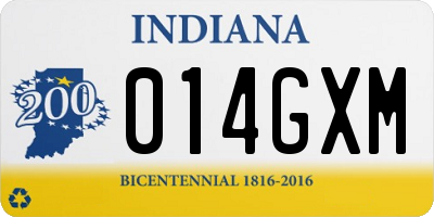 IN license plate 014GXM