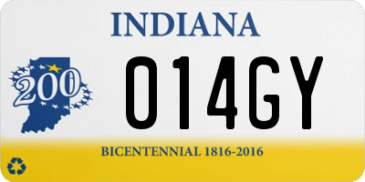 IN license plate 014GY