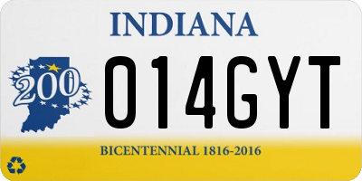 IN license plate 014GYT