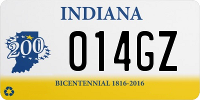 IN license plate 014GZ