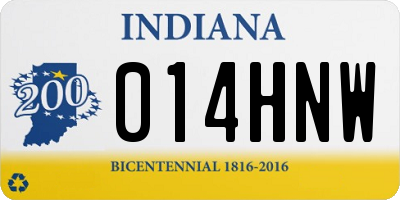 IN license plate 014HNW