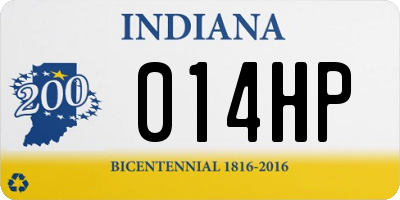 IN license plate 014HP