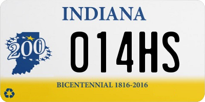 IN license plate 014HS