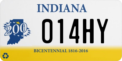 IN license plate 014HY