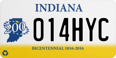 IN license plate 014HYC
