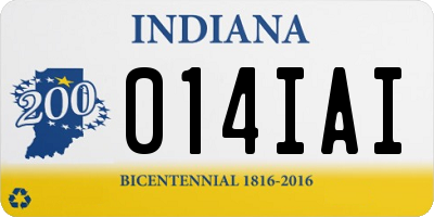 IN license plate 014IAI