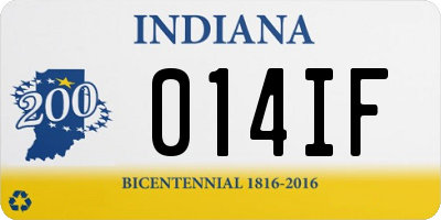 IN license plate 014IF