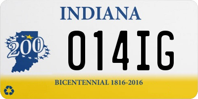 IN license plate 014IG