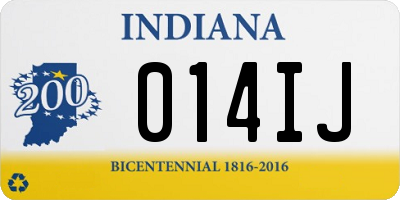 IN license plate 014IJ