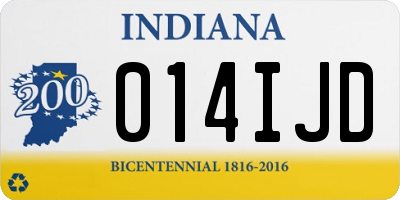 IN license plate 014IJD