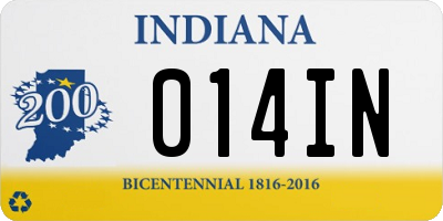 IN license plate 014IN