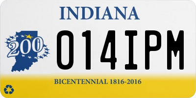 IN license plate 014IPM