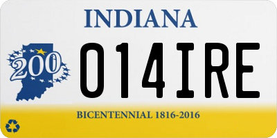 IN license plate 014IRE