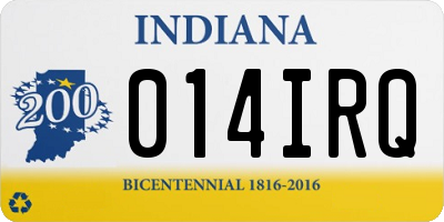 IN license plate 014IRQ