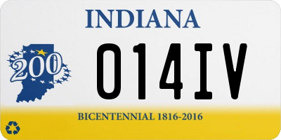 IN license plate 014IV
