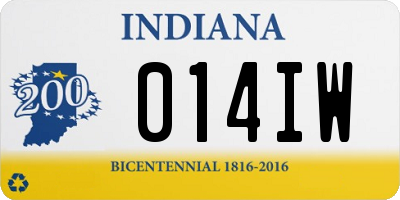 IN license plate 014IW