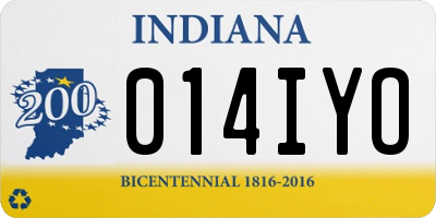 IN license plate 014IYO