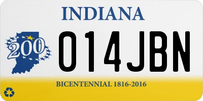 IN license plate 014JBN