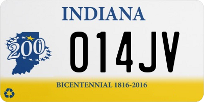 IN license plate 014JV