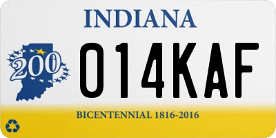 IN license plate 014KAF