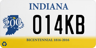 IN license plate 014KB