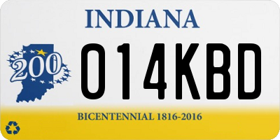 IN license plate 014KBD