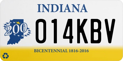 IN license plate 014KBV
