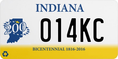 IN license plate 014KC