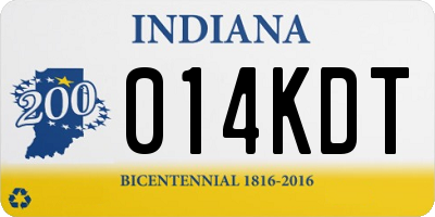 IN license plate 014KDT