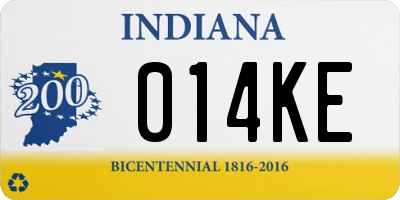 IN license plate 014KE