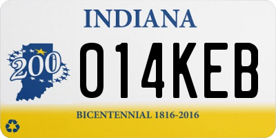 IN license plate 014KEB