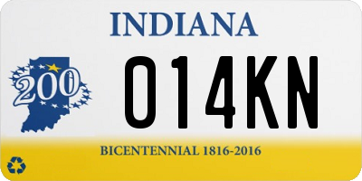 IN license plate 014KN