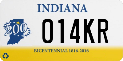 IN license plate 014KR