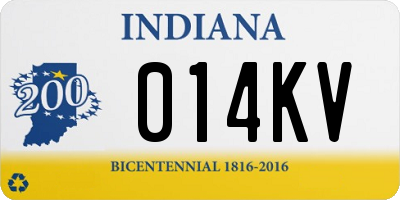 IN license plate 014KV