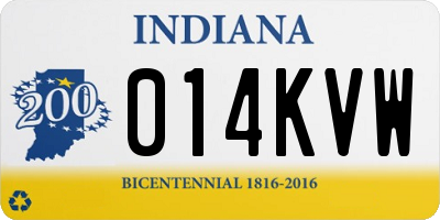 IN license plate 014KVW