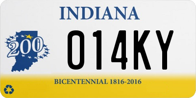 IN license plate 014KY