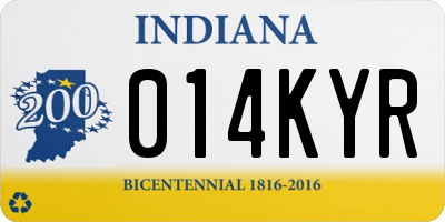 IN license plate 014KYR