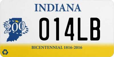IN license plate 014LB