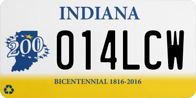 IN license plate 014LCW