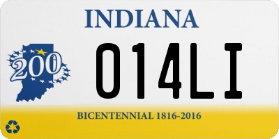 IN license plate 014LI