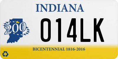 IN license plate 014LK