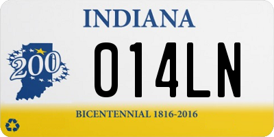 IN license plate 014LN